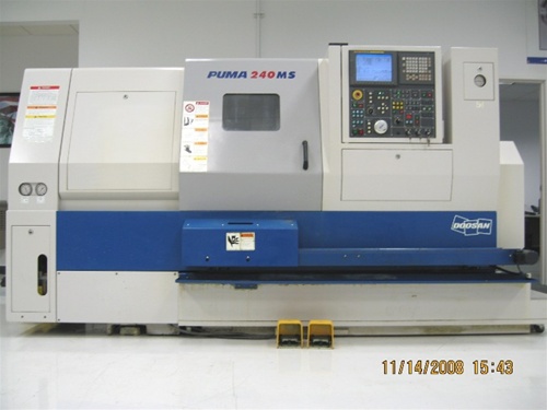 20" Swing 60" Centers Romi M20 CNC LATHE, 21.7" Swing Daewoo Puma 240MSB CNC LATHE, Fanuc 18iT, LiveTool, Subspndl, - powiększ zdjęcie