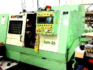 20.5 Swing 24 Centers Fortune Vturn-26 CNC LATHE, Fanuc 0T, 10chk., Tail - Haga clic para agrandar la imagen